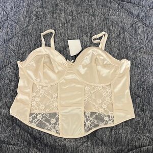 H&M Cream Tank Top with Lace Details